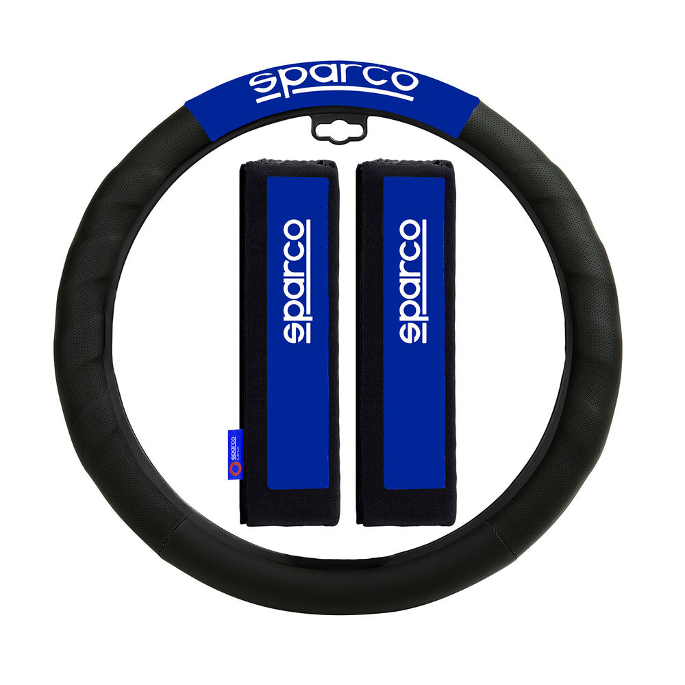 Cubre Volante + Cubre Cinturon Auto Sparco Universal Spc1111bl image number 0.0